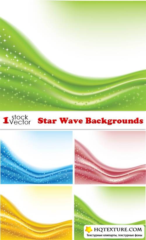 Star Wave Backgrounds Vector