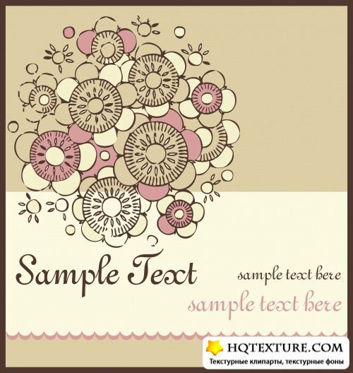 Vector Floral Greeting Cards