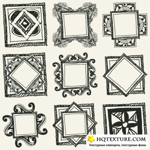 Stock Vector - Hand Drawn Decorative Frames