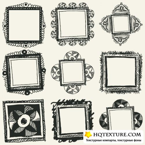 Stock Vector - Hand Drawn Decorative Frames