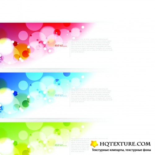     6 | Horizontal multicolor banner vector set 6