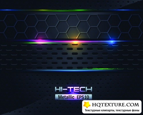 Hi-Tech Metallic Backgrounds Vector