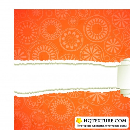    | Bright torn paper with a floral pattern vector