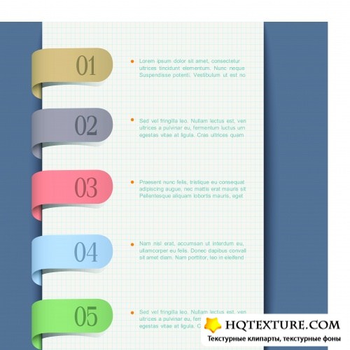     | Curved numbered banners vector