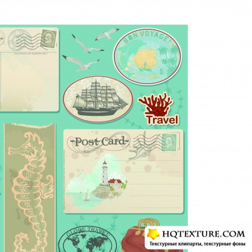    | Set of vector vintage cards and tags