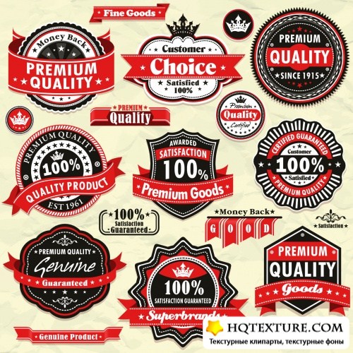 Vintage Premium Quality Labels Vector