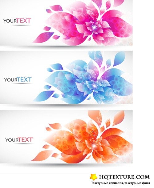 Bright floral banners   