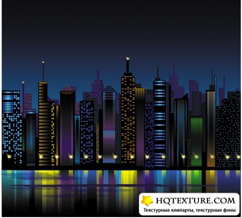 Night City Backgrounds Vector 2