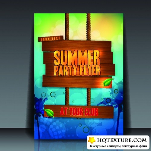 Summer Party Flyers Vector 