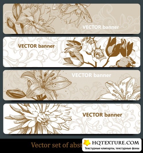 Floral brown banners