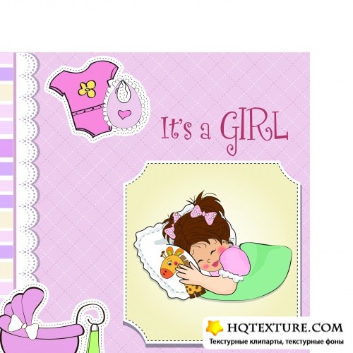        | Postcard baby - girls and boys vector