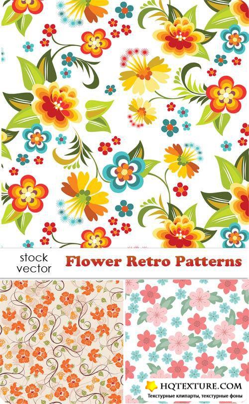 Векторный клипарт - Flower Retro Patterns