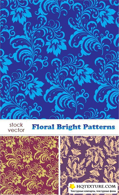 Векторный клипарт - Floral Bright Patterns