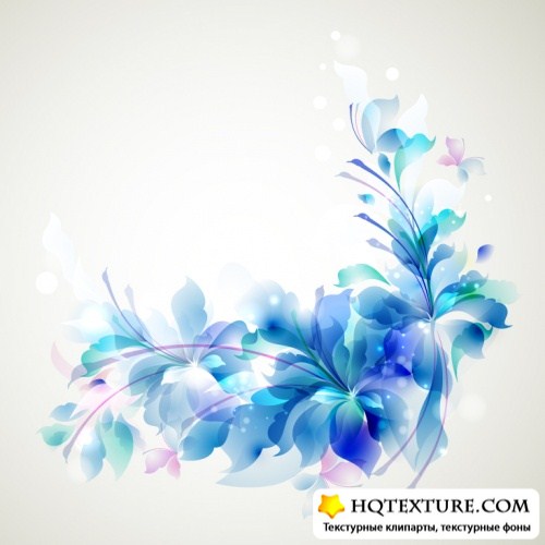 Abstract blue floral cards