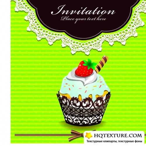   | Invitation desert sweets vector
