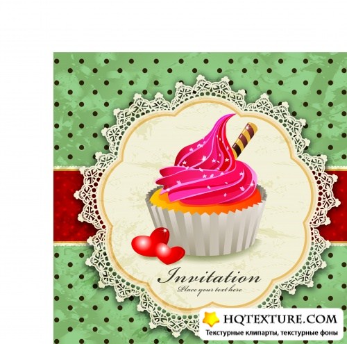   | Invitation desert sweets vector