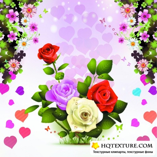 Roses Cards Vector 2
