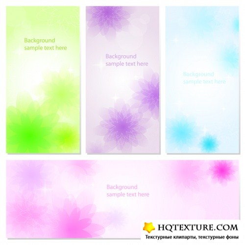 Abstract Floral Backgrounds & Banners Vector 