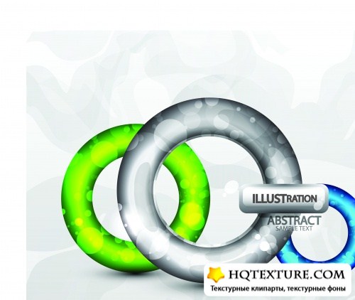   | Glossy translucent rings vector background