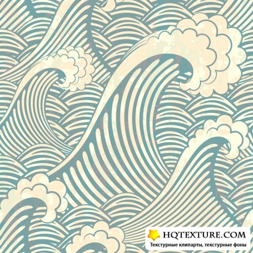 Waves Seamless Patterns Vector