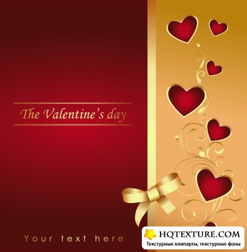 Stock: Red background with hearts and gold elements