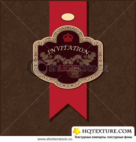    | Cover invitation vintage style vector