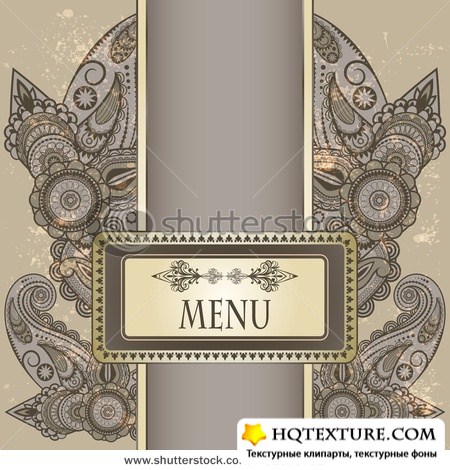     | Vintage menus and invitations vector background