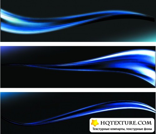 Abstract Smooth Waves Banners Vector