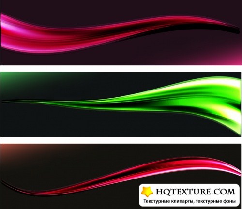 Abstract Smooth Waves Banners Vector