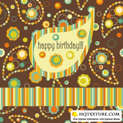 Greeting card with paisley background