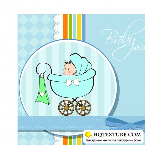    | Baby boy announcement card vector