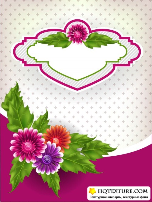 Floral background and banners