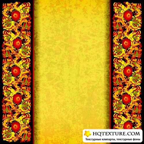 Гранж фоны с узорами из цветов | Grunge background with floral ornament 2