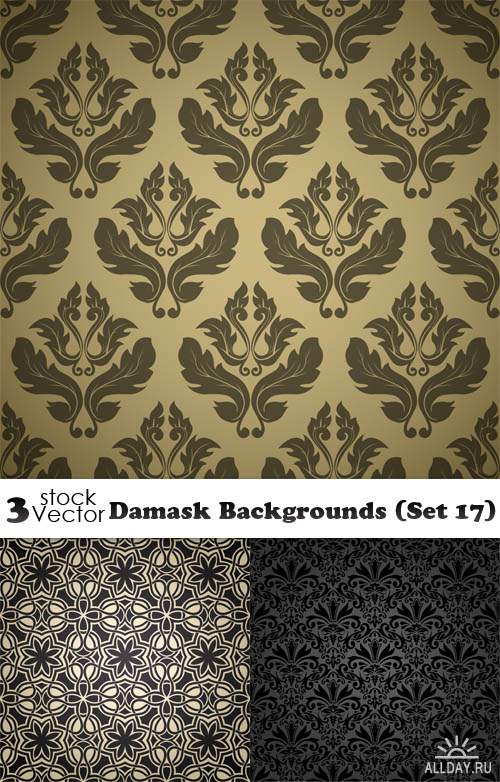 Vectors - Damask Backgrounds (Set 17)
