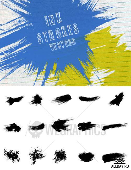 WeGraphics - 15 vector ink strokes