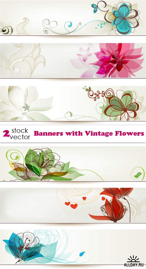   - Banners with Vintage Flowers