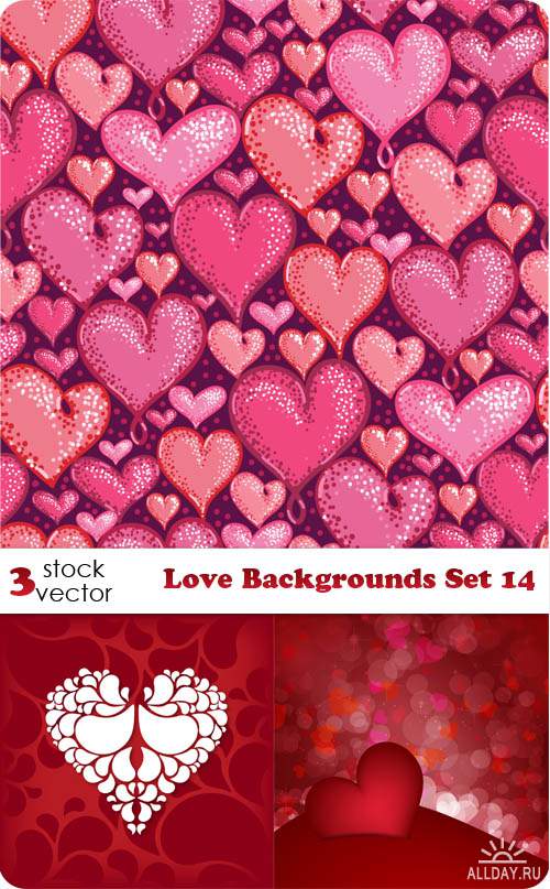 Векторный клипарт - Love Backgrounds Set 14