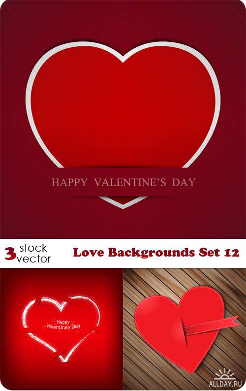 Векторный клипарт - Love Backgrounds Set 12