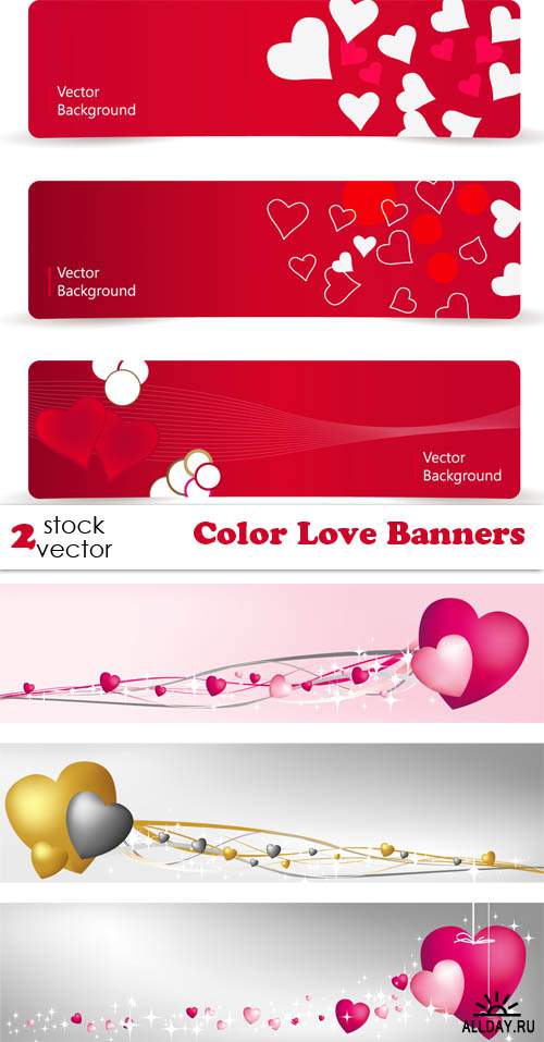 Векторный клипарт - Color Love Banners