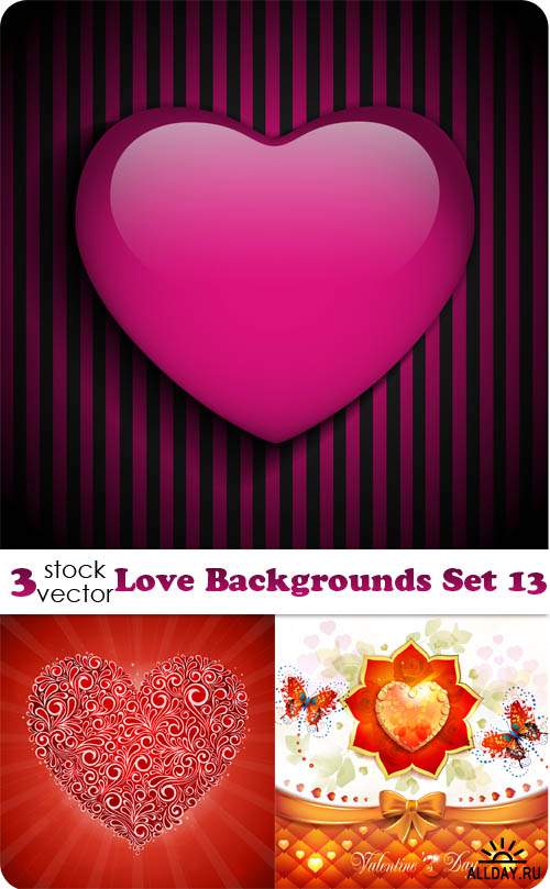 Векторный клипарт - Love Backgrounds Set 13