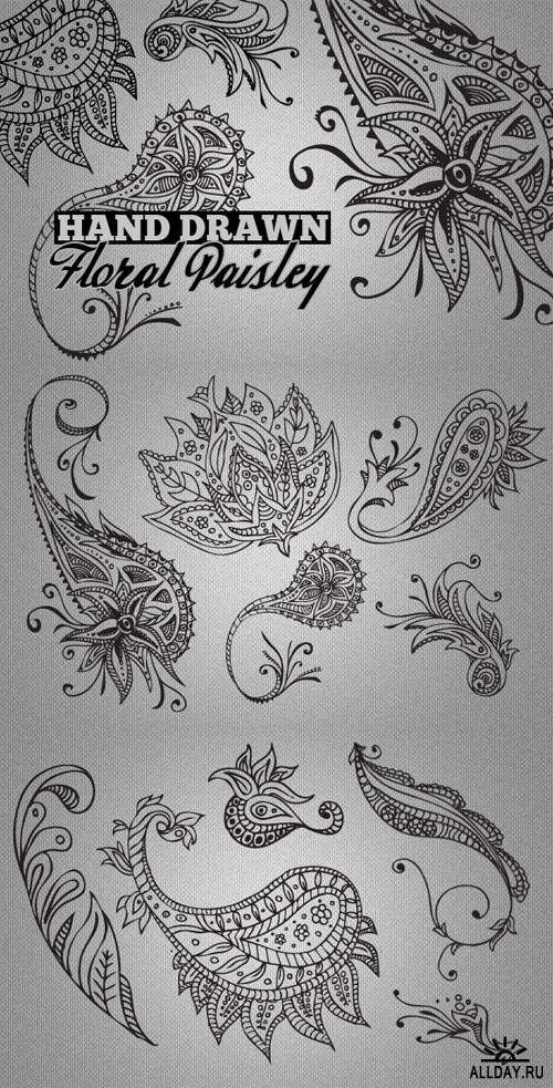 WeGraphics - Hand Drawn Paisley Patterns Vol2