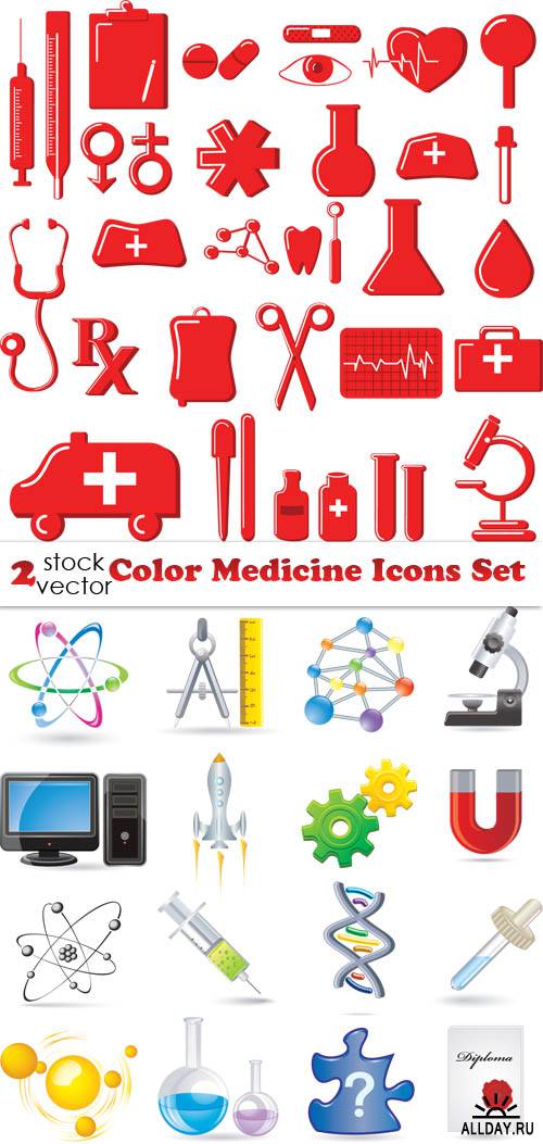   - Color Medicine Icons Set