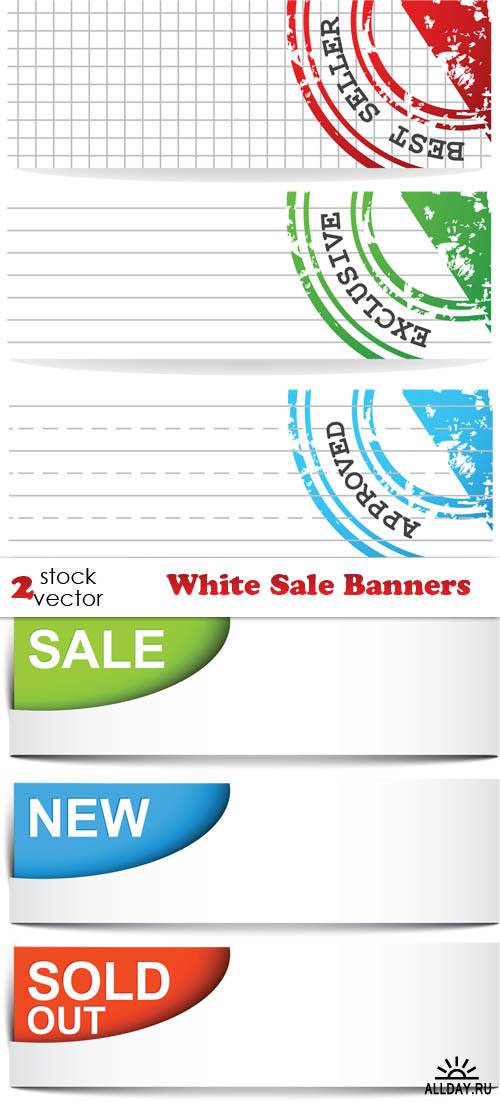 Векторный клипарт - White Sale Banners