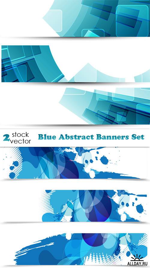   - Blue Abstract Banners Set