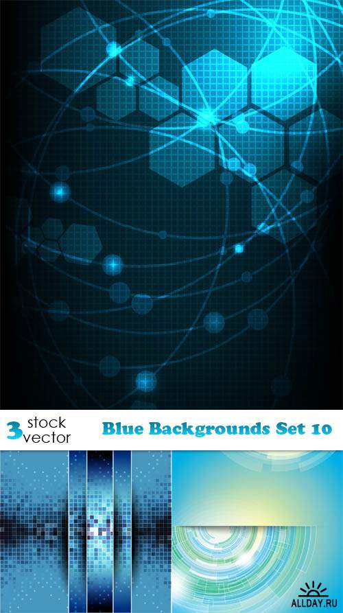 Векторный клипарт - Blue Backgrounds Set 10