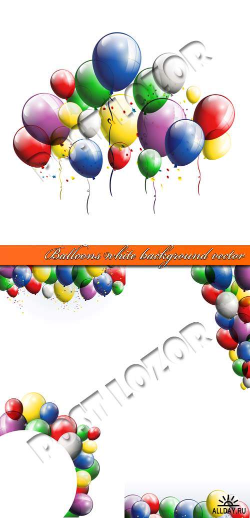     | Balloons white background vector
