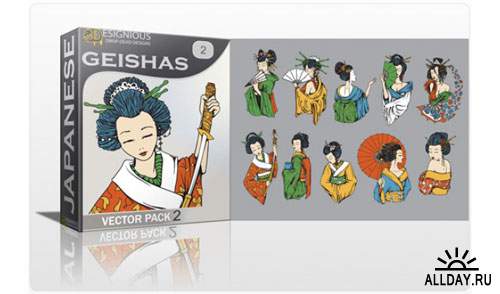 Geisha Photoshop Vector Pack 2