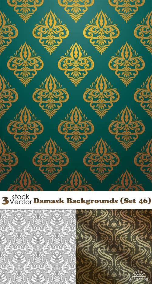 Vectors - Damask Backgrounds (Set 46)