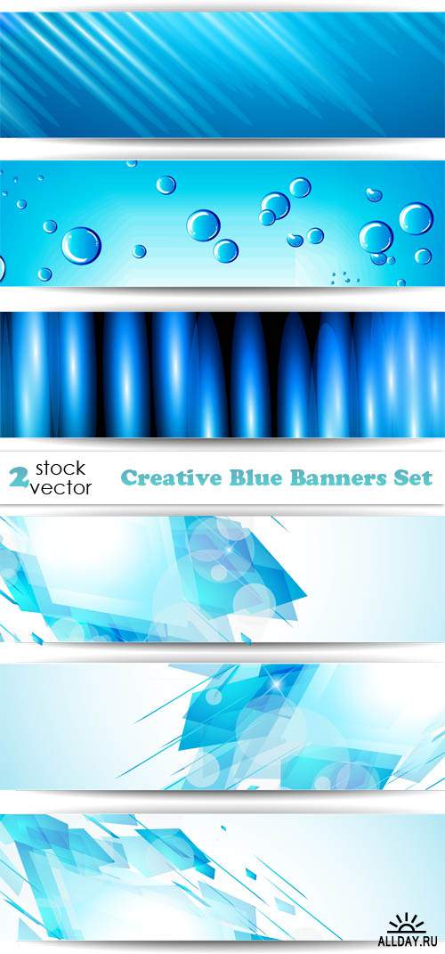   - Creative Blue Banners Set