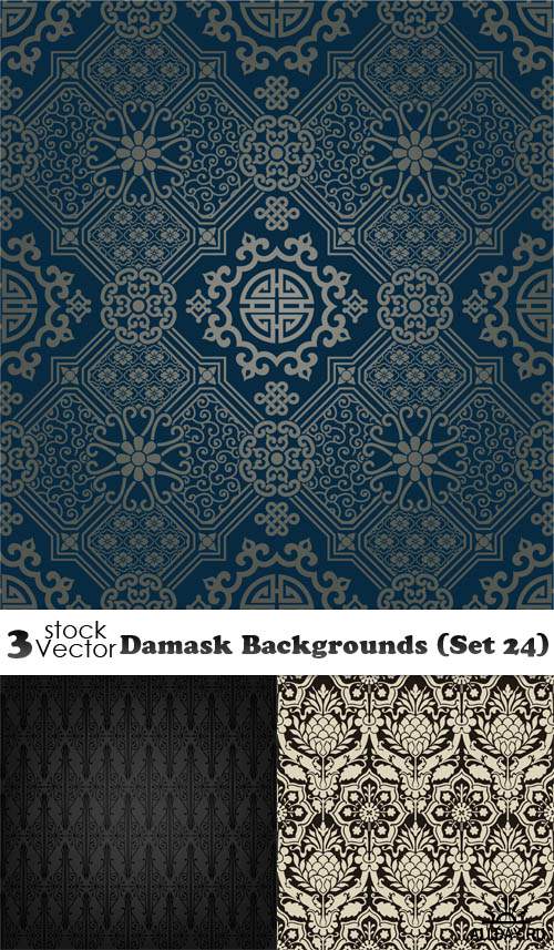Vectors - Damask Backgrounds (Set 24)